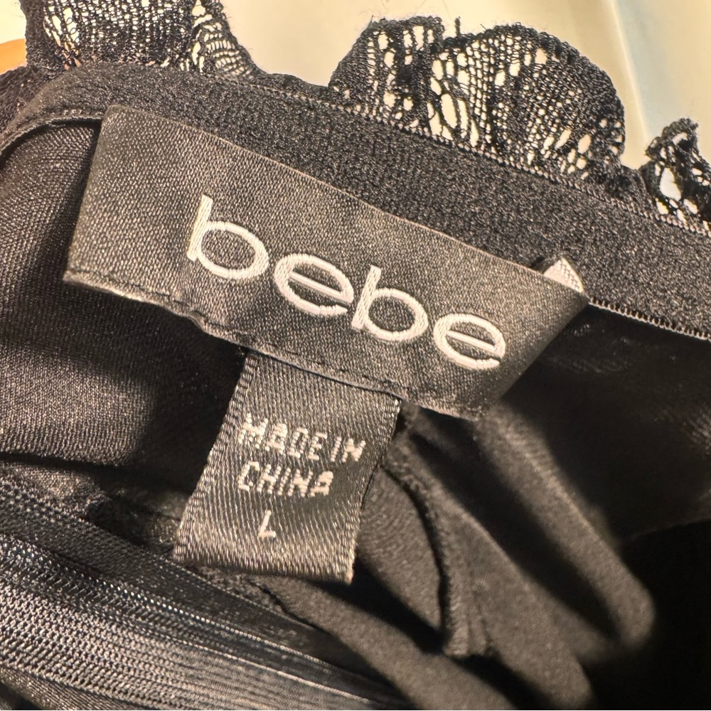 Bebe Y2K Black Lace Strapless Mini Dress - Picture 8 of 8